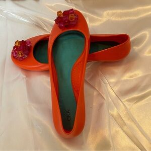 Women’s Oka B Embellished Crystal Ballet Flats Jellies‎  Oral Size 8